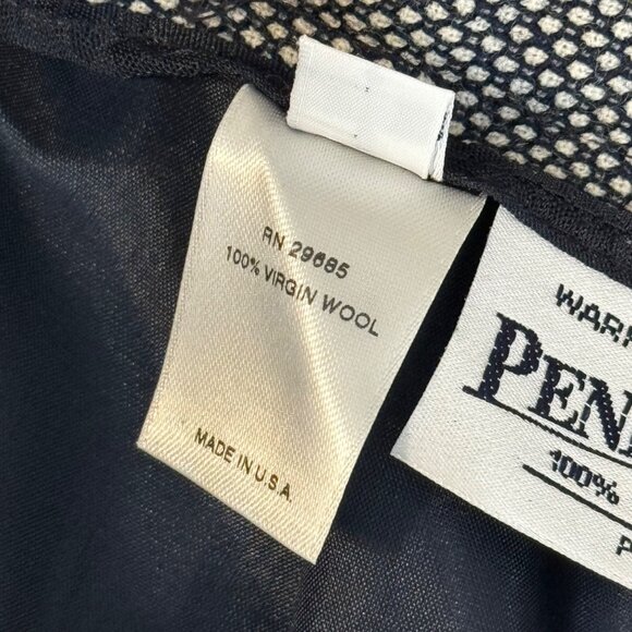 Pendleton Petite seasonless Wool Pencil Skirt navy blue pattern USA Size 10Pnew - Picture 3 of 10